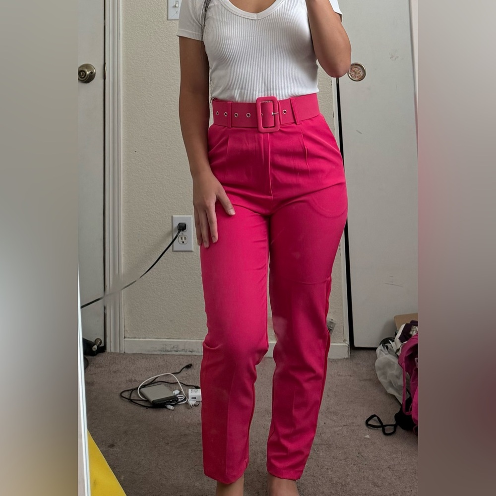 Hot pink work pants
